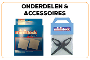 Ministeck en Stick-it grondplaten, ophanghaakjes, verbindingsschijfjes en heveltjes