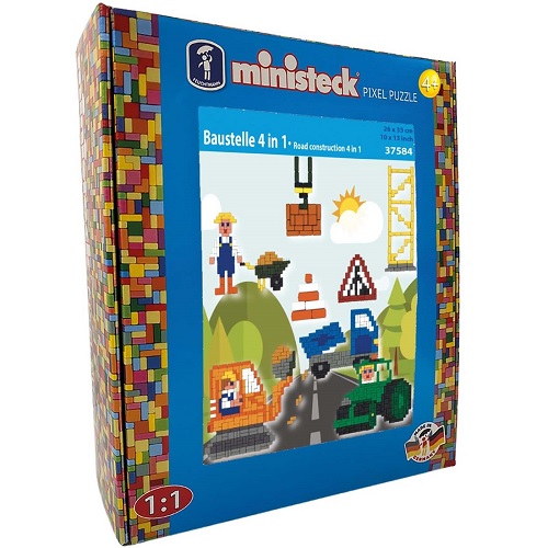 Ministeck MC37584 Ministeck 37584 Bouwplaats set 4 in 1, 1.200 steentjes