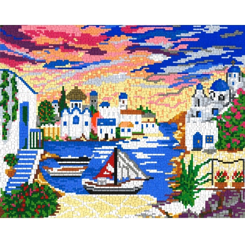 Ministeck MC41047 Stickit Zonsondergang in Griekenland, ca. 10.700 steentjes, compatibel met Ministeck 