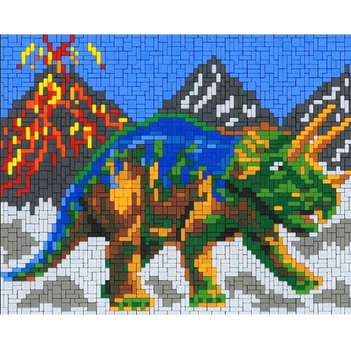 Stickit Triceratops met vulkaan, ca. 2.800 delig